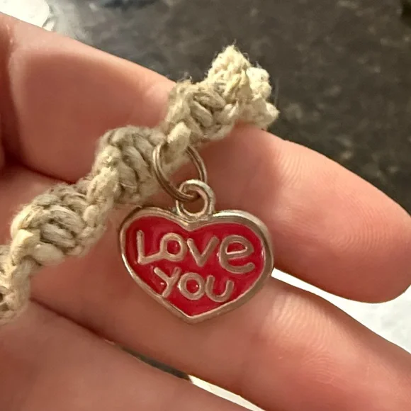 Heart Charm Anklet - Love You! - Picture 3 of 3